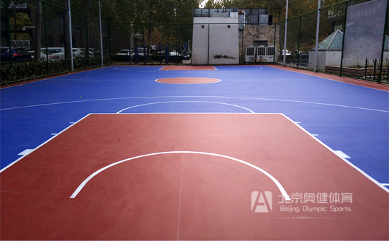 藍(lán)色丙烯酸籃球場