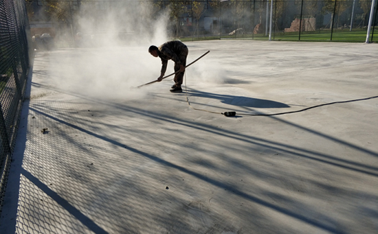 硅pu籃球場(chǎng)施工圖片